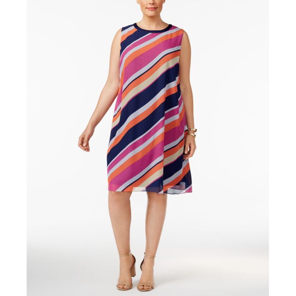 SL Fashions Plus Size Striped Shift Dress